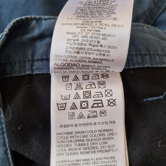 Quiksilver Shorts Size 28 Blue Chino Cotton Board Pockets Summer Holiday Beach - Picture 9 of 9